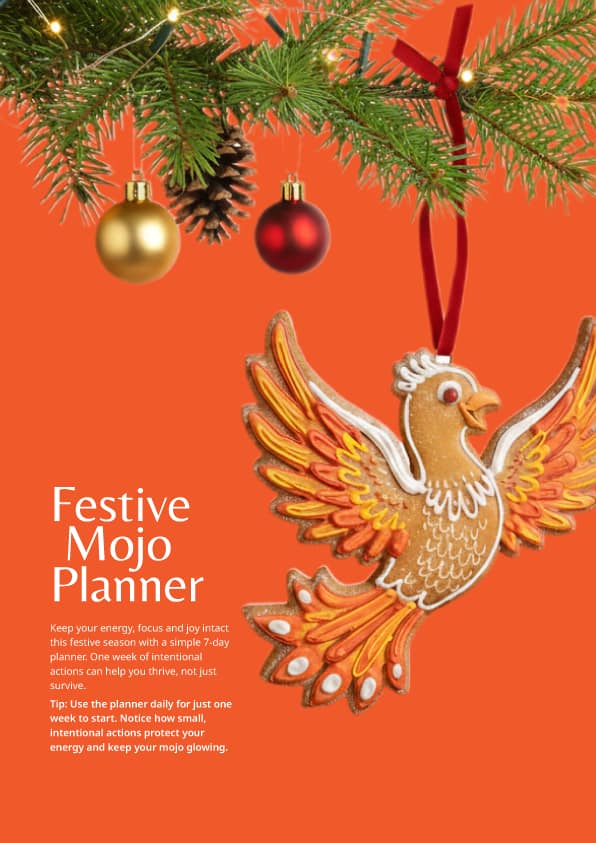 Holiday planner with festive decorations